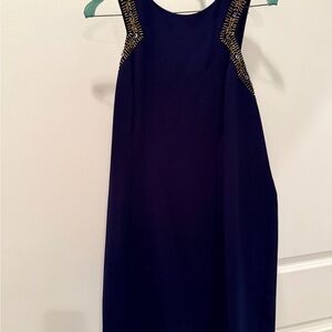 Lilly Pulitzer Navy Dress with Gold Detailing